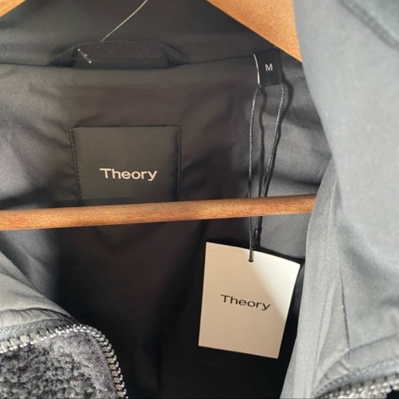 Theory Black Classon F Glacial Fleece Jacket Sz M - Picture 5 of 6